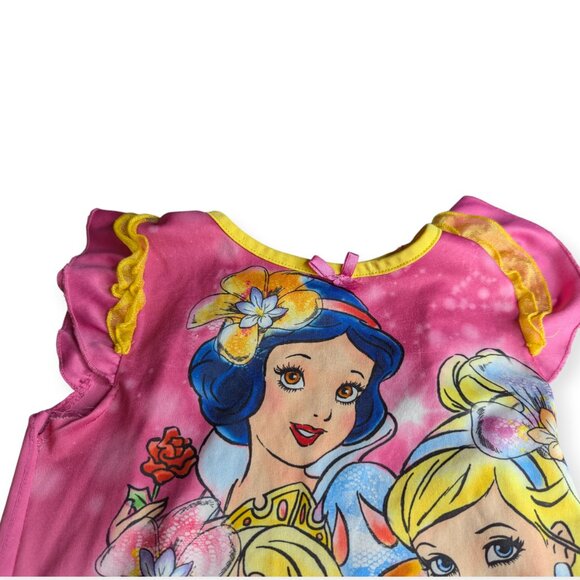 Disney Princess Pink Nightgown with Yellow Trim Girls Size Small - Picture 2 of 10